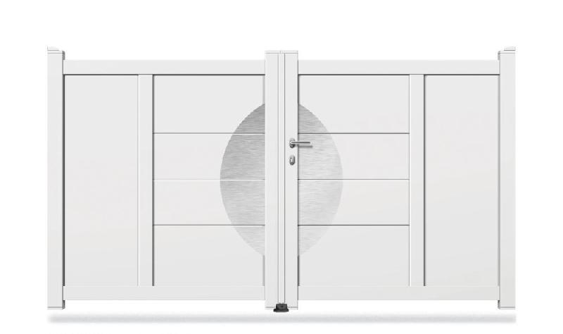 Portail aluminium battant OPC-308 - dimensions au choix, coloris standards variés_0