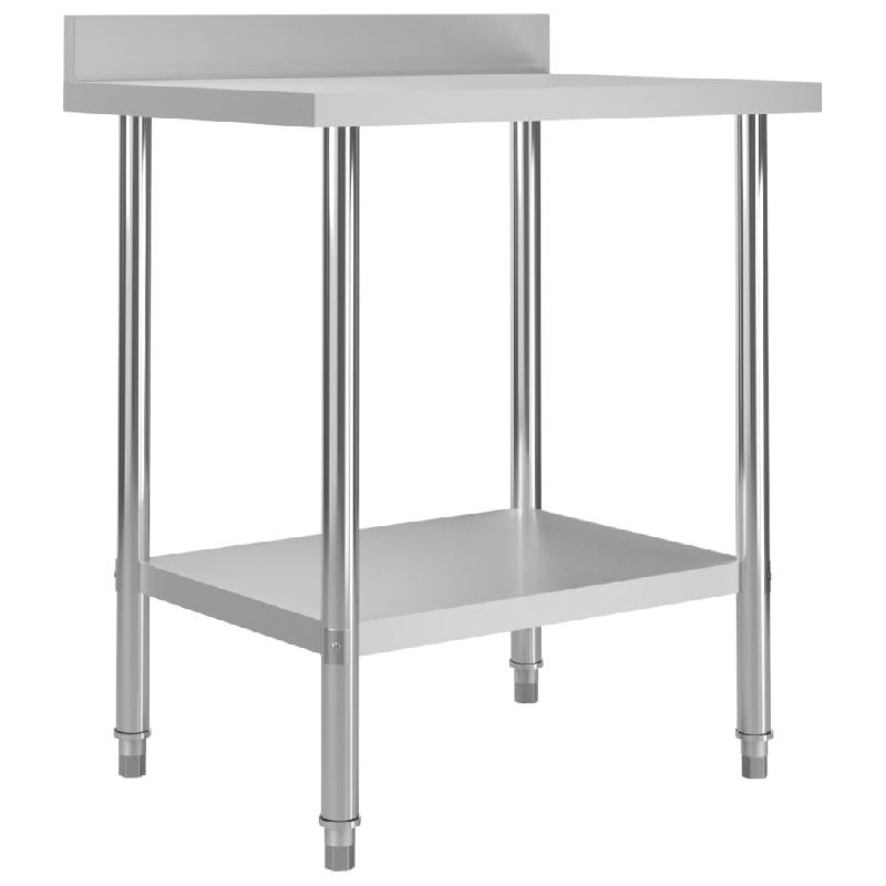 TABLE DE TRAVAIL DE CUISINE AVEC DOSSERET 80 X 60 X 93 CM ACIER INOXYDABLE 02_0001909_0