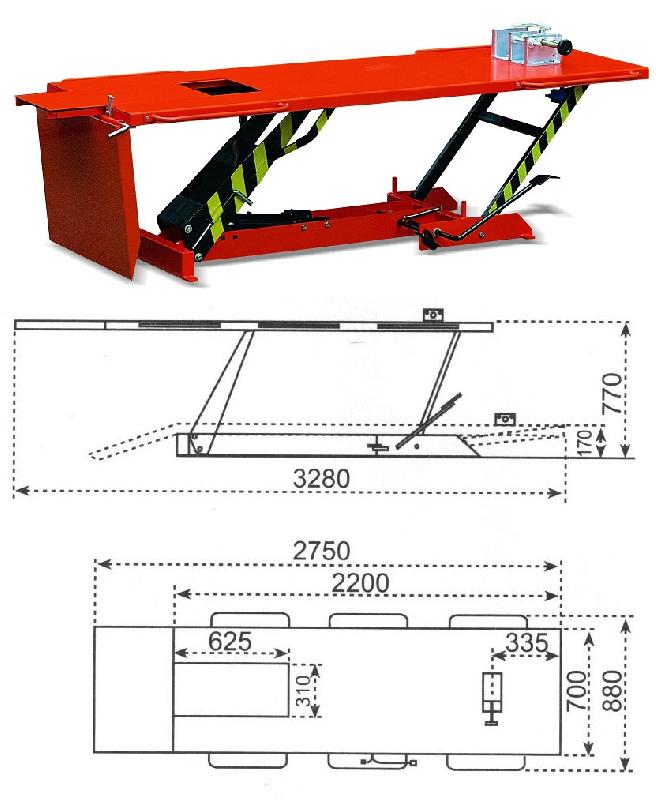 TABLE ÉLÉVATRICE MOTO 700 KG