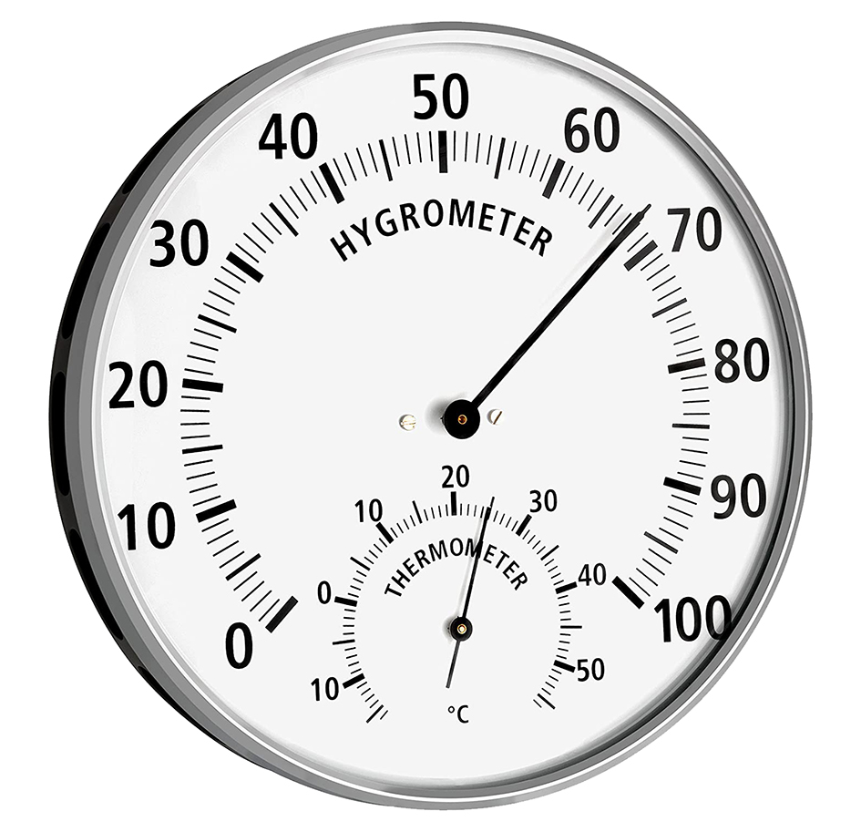 Thermomètre - Hygromètre mécanique - Boitier laiton chromé - 4519T_0