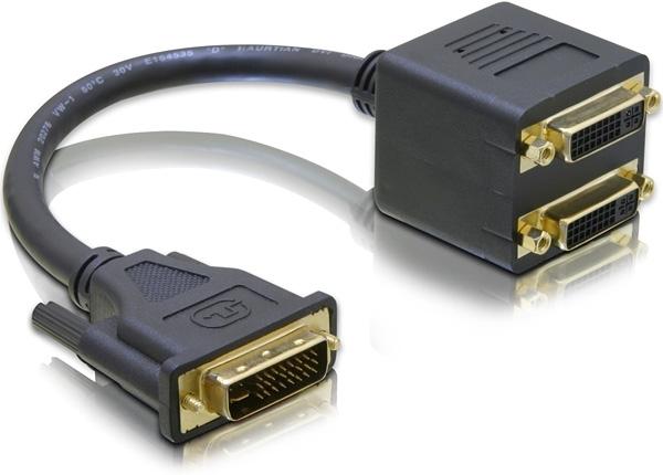 Adaptateur DeLOCK DVI29 mâle vers 2x DVI29 femelle - 65053 - Noir - 0.2m_0
