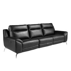 AC ANGEL CERDA Angel Cerdá Canapé relax 3 places en cuir noir 6194C 264 x 93 x 92 - noir fourrure 8435631031901_0