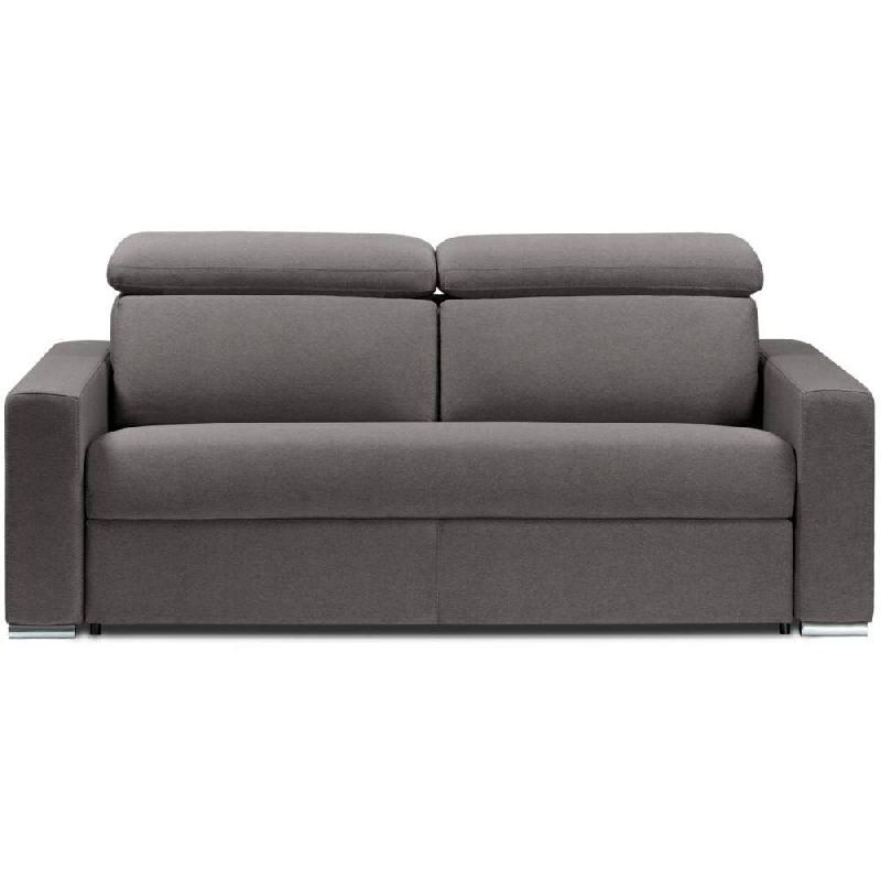 Canapé convertible Passion - Matelas 16 cm - Système express - Sommier à lattes 140 cm - Microfibre taupe_0