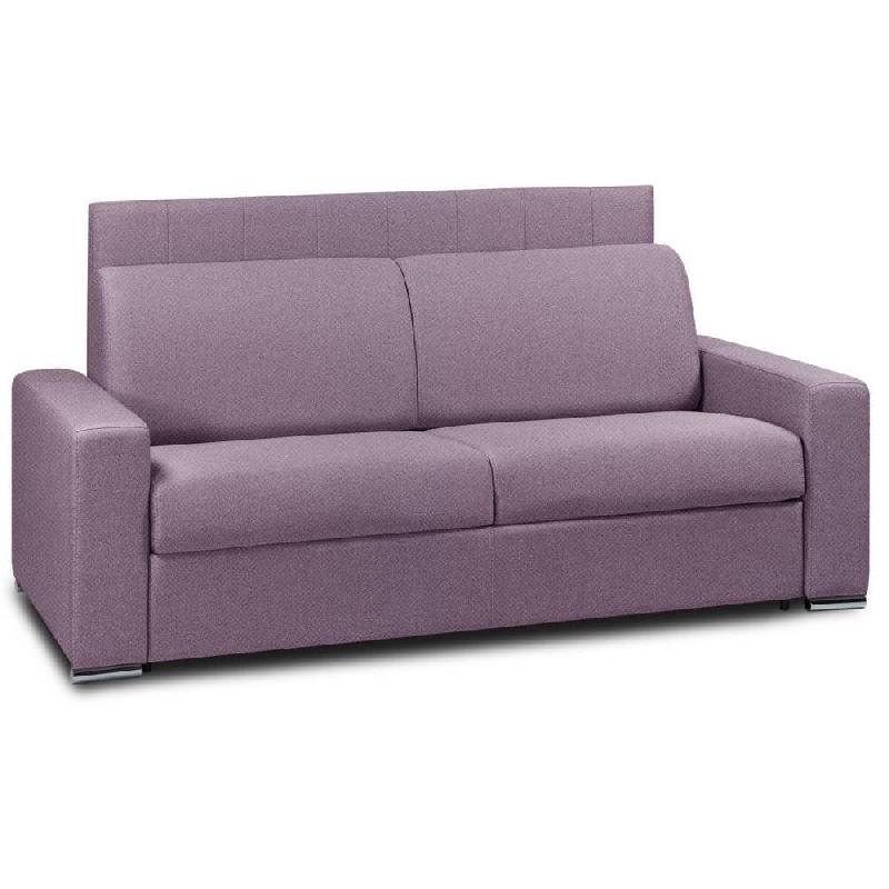 CANAPÉ LIT CANAPEXPRESS NORMANDIE SOMMIER LATTES 120CM MATELAS MÉMORY 22CM TÊTE DE LIT INTÉGRÉE VELOURS LILA_0