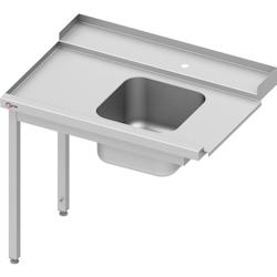Cleiton® - Table d'entrée droite avec 1 bac 800x750x880 mm | Table d'entrée pour lave-vaisselle à capot 1 mm d'épaisseur_0