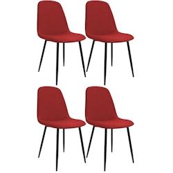 CLP Chaise de salle à manger Maryam Rouge/Tissu - rouge textile 327445_0