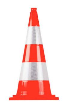 Cône de chantier temporaire - P.V.C. - K5a / 750 mm - 4,2 Kg - Type autoroute - Norme NF EN 13422_0