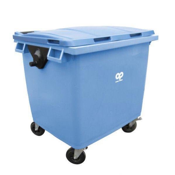 Conteneur poubelle - 1000 litres Bleu - 4 roues pivotantes - Marque Rolléco_0