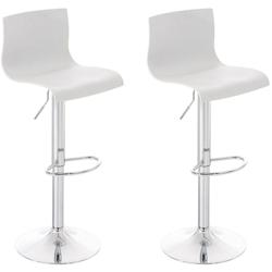 Décoshop26 - Set de 2 tabourets de bar avec repose-pieds plastique blanc design moderne hauteur réglable 10_0000816 - blanc 3000733569604_0