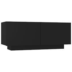 Décoshop26 - Table de chevet avec compartiment de rangement avec portes 100 x 35 x 40 cm bois d'ingénierie noir DEC034341 - noir 3000260038291_0