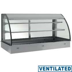 Elément top et vitrine sur 2 niveaux ouverte (avec rideau)  réfrigérés  ventilés  2x gn 1/1 (sans unité hermétique)   dpa/tva208-s_0