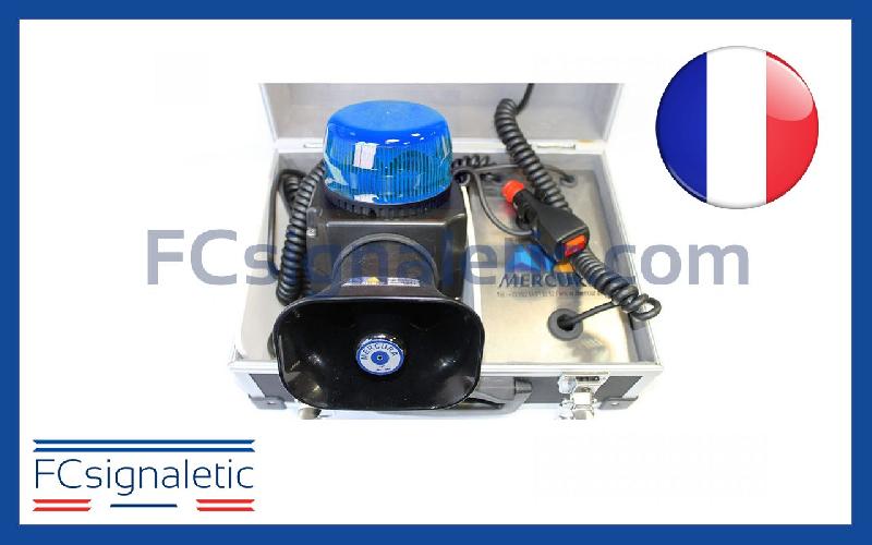 Ensemble portatif d'alerte EPA bleu rotatif tonalité Police STANDBY MERCURA_0
