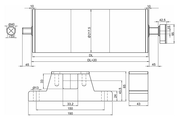 G216 - Tambours moteurs Gesto Drum Motors - vitesse 0.80 à 4.00 m/s - moteur asynchrone à cage d'écureuil_1