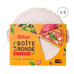 GILAC 5 boîtes rondes réutilisables avec packaging - - L - Rose poudré Gilac Maison G603613-p - rose 3573678695856_0