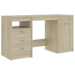Helloshop26 - Bureau table poste de travail meuble d'ordinateur informatique étude chêne sonoma 140 x 50 x 76 cm bois d'ingénierie 02_0023655 - 300_0