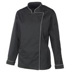 METRO Professional Veste de cuisine, polyester / coton, avec manches longues, pour femmes, taille S, noir / gris - S noir polyester 256879_0