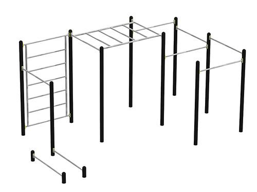 Module sportif workout - parcours complet pour musculation et renforcement du corps - acier peint conforme EN 16630_0