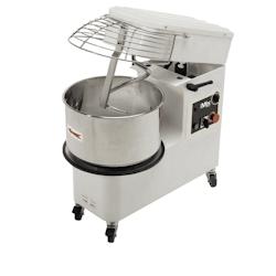 MORETTI FORNI Pétrin inox à spirale électrique 38 Kg, à tête relevable, 2 vitesses, sur roulettes, 2200 W, 400 V - TRI - 3666562017176_0