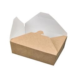 Nvase Ecolomique - 50 Pcs - Boîte repas carton kraft ingraissable - 1500 ml, 21,5 x 16 cm, Hauteur: 4,8 cm - ECO210BIO22K - marron en carton NVS210BI_0