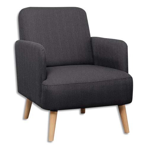Paperflow fauteuil brook gris anthracite en pin massif et aggloméré, revêtement en tissu, avec accoudoirs_0