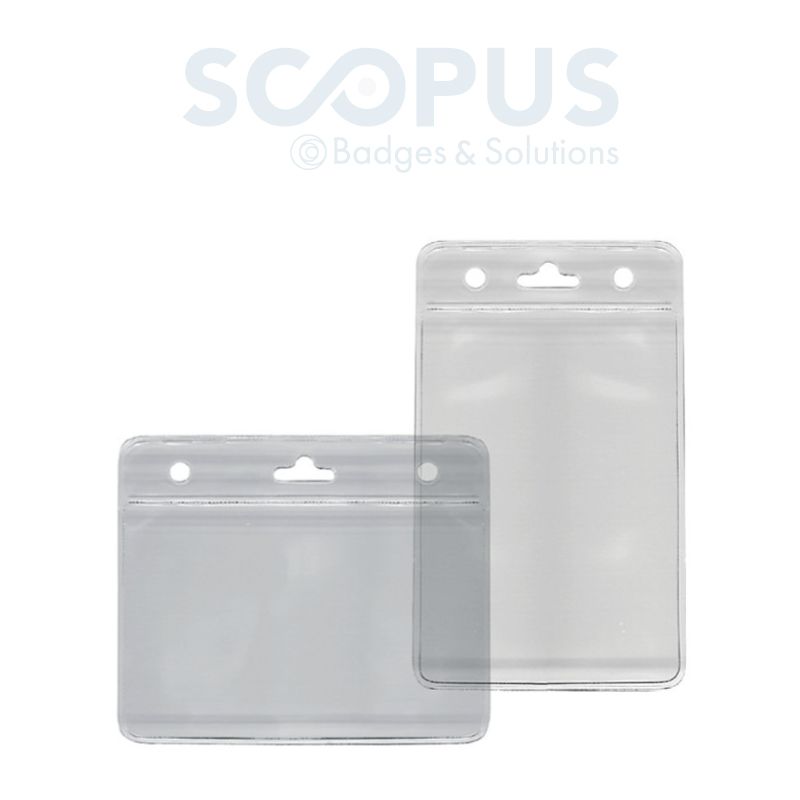Porte-badge professionnel SCOS36 - PVC transparent - Format carte 86x54 mm - Usage horizontal et vertical_0