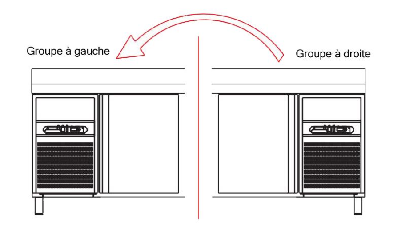 Supplément pour avoir le groupe frigorifique positionné à gauche du meuble refrigéré sans évier - GG_0