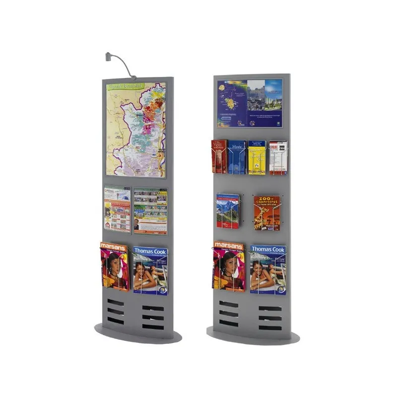 Totem d'exposition - Porte brochures, idéal pour aménager vos zones d'accueil et d'exposition - H.165 x L.50 cm_0