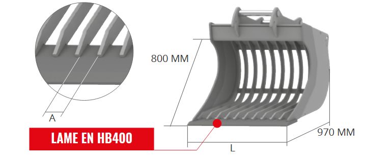 Vs 80gd godet squelette general duty - cangini - 1000 mm_0