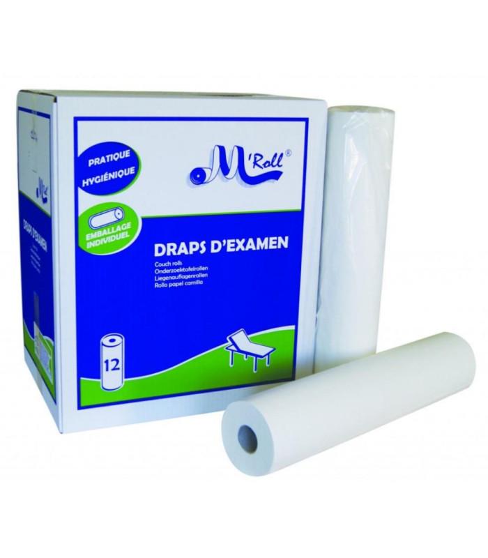 12 rouleaux 135 formats lisse de draps d'examen  50x35cm tarif dégressif 1 carton de 12 rouleaux - draps examen jetable_0