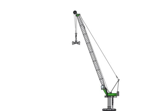 Grue portuaire sur chenilles SENNEBOGEN 6200 - double treuil robuste, rayon 53m_0