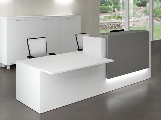 Banque d'accueil Z2 blanche avec accès handicapés - Officity - 206, Gris clair, Gauche, Blanc_1