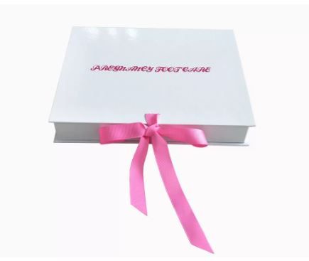 Boîte brillante blanche se pliante d'emballage de semelle intérieure de boîte-cadeau de fermeture de ruban pour des femmes - printedpaper-bags - 195*140*45mm_0