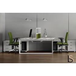 Bureau bench 2 personnes Star avec meubles de rangement - plusieurs coloris disponibles - Mobel Linea_0