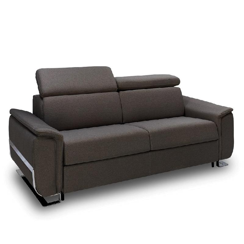 CANAPÉ CONVERTIBLE EXPRESS REAUMUR 120CM SOMMIER LATTES MATELAS 16CM TWEED GRIS GRAPHITE_0