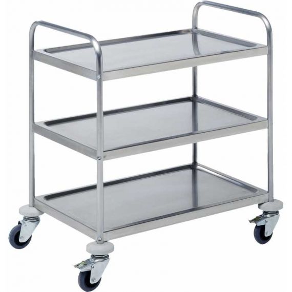 Chariot de service CS3 - dimensions 900x590x930 - inox AISI 430 - charge max 65kg par plateau_0