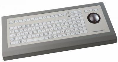 Clavier industriel à poser sur table - 105 touches avec Trackball 50mm - IP65 - USB - QWERTZ Allemand - Référence: KSTL105S49USB_0