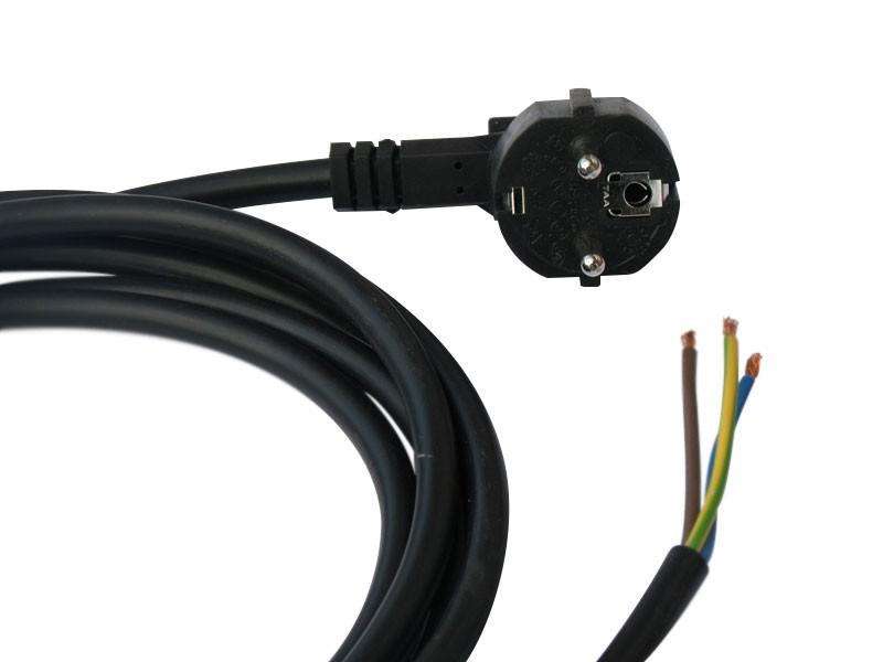 Cordon d'alimentation secteur dénudé ou coupé - Noir - 10-16A 250V - PVC, PBT, cuivre souple_0