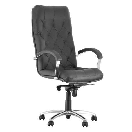 Cuba - Fauteuil de direction synchrone ergonomique en cuir véritable noir avec mécanisme multiblock_0