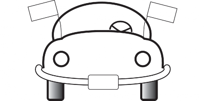 Drap'auto - Drapeau publicitaire pour voiture - Impression numérique ou sérigraphie sur polyester 120gr/m² - Format 30x45 cm_0