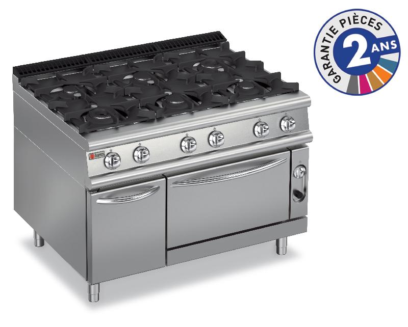 Fourneau - 6 feux vifs gaz sur four gaz et placard neutre - Gamme 900 - Baron 90PCFG120 avec 6 brûleurs puissants et four à chaleur statique_0