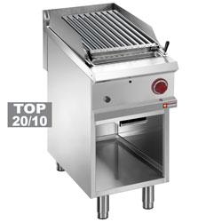 Grill pierre de lave - module 1/2 - grille double face en acier inox avec armoire ouverte - G9/GPLA4-Z_0