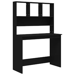 Helloshop26 - Bureau table poste de travail meuble d'ordinateur informatique étude avec étagères 102 x 45 x 148 cm bois d'ingénierie 02_0023492 -_0