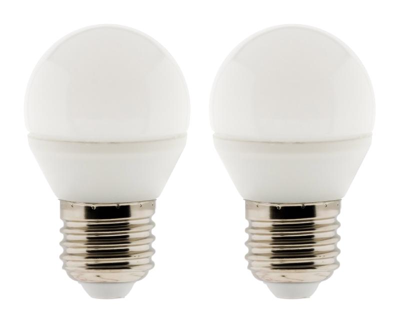 Lot de 2 ampoules LED sphériques E14 - 5W - Blanc chaud - 400 Lumen - 2700K - A++ - Zenitech_0