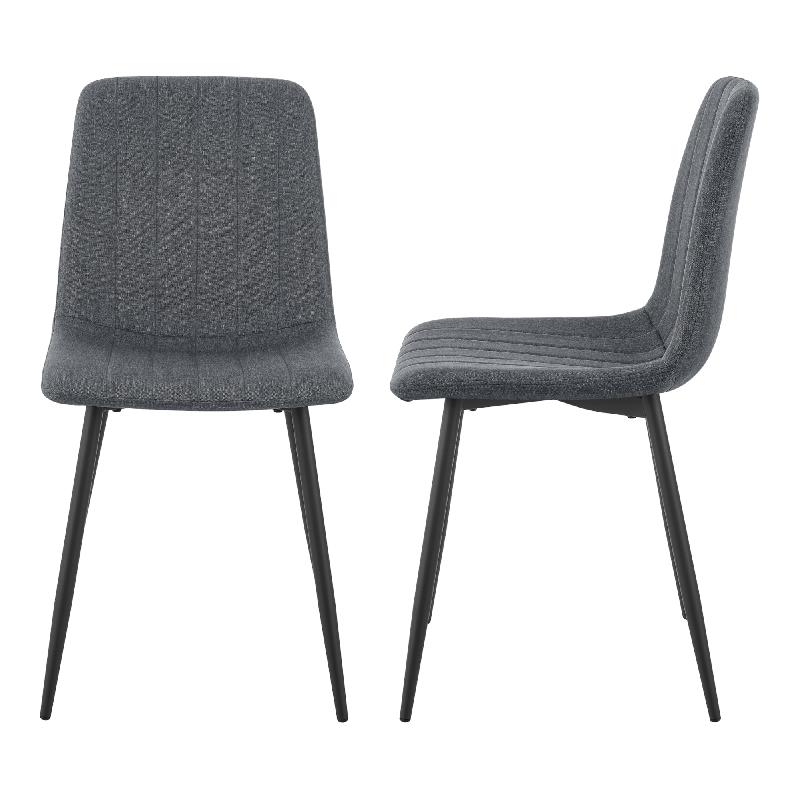 LOT DE 2 CHAISES DE SALLE À MANGER 89 X 43 X 51 CM GRIS FONCÉ 03_0006717_0