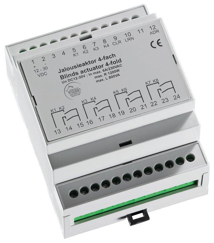 Récepteur radio EnOcean à 4 sorties tout-ou-rien - Pour volets roulants - Montage sur rail DIN - IP30_0