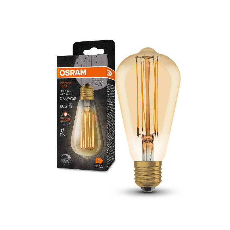 OSRAM VINTAGE 1906 E27 8,8 W LED ST64 822 DORÉ DIM