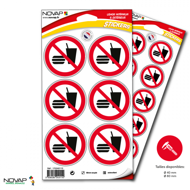 Planches de 10 panneaux adhésifs ronds diamètre 40 mm interdictions - PADRPN-NV01/IMGB_0