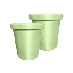 PLAST'UP ROTOMOULAGE Pot de fleurs rond xxl delight 75l- lot de 2 - VERTAMANDE - vert 0637962082555_0