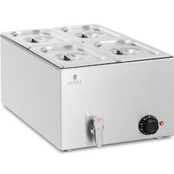 Royal Catering - Royal Catering RCBM_GN1/4 Bain-marie Chauffe-plat bain-marie Bain-marie professionnel 600 W 4 x GN 1/4 Robinet De Vidange - 406285909_0
