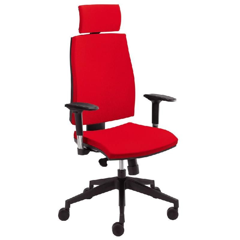 STAPLES SIÈGE DE BUREAU STAPLES TREND TISSU REMBOURRÉ HAUTEUR AJUSTABLE À ROULETTES AVEC APPUI-TÊTE HAUTEUR DOSSIER 72 CM ROUGE